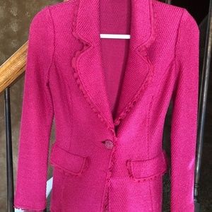 St John Knit Bright Pink Stunning Jacket Size 0